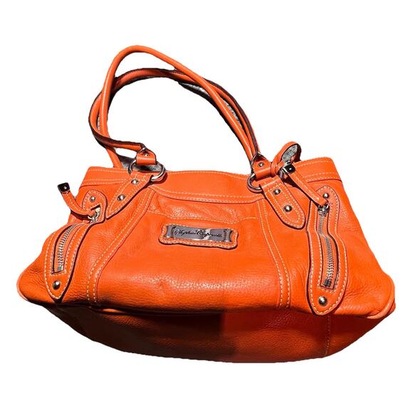 Gianni Bernini‎ Handbag Purse Orange Leather - Picture 1 of 14